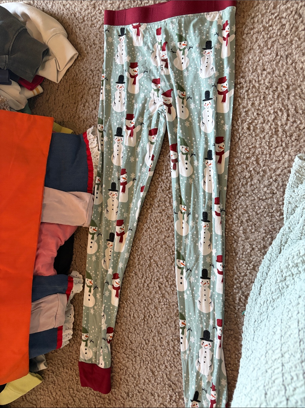 B63 Emerson And Friends Bamboo Pj Pants, 4/5t Snowman Print Guc